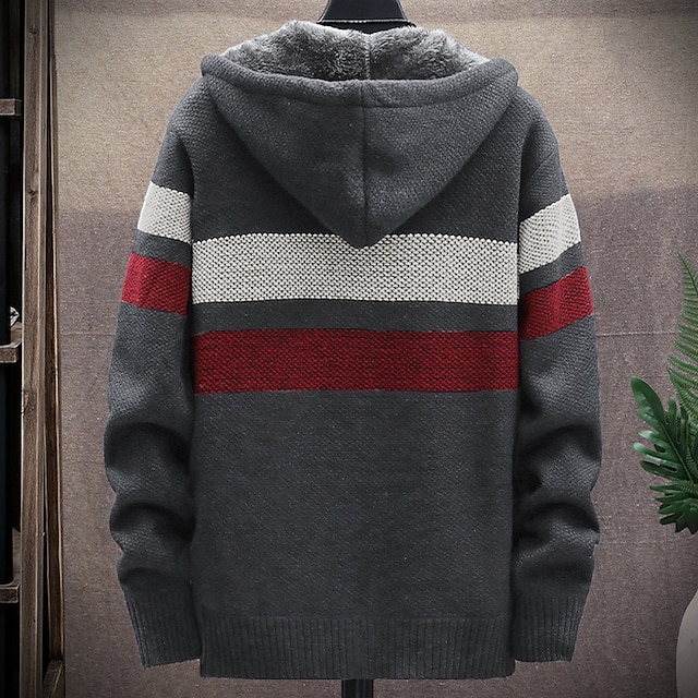 Men's Sweater Cardigan Sweater Hoodie Zip Sweater Sweater Jacket Knit ...