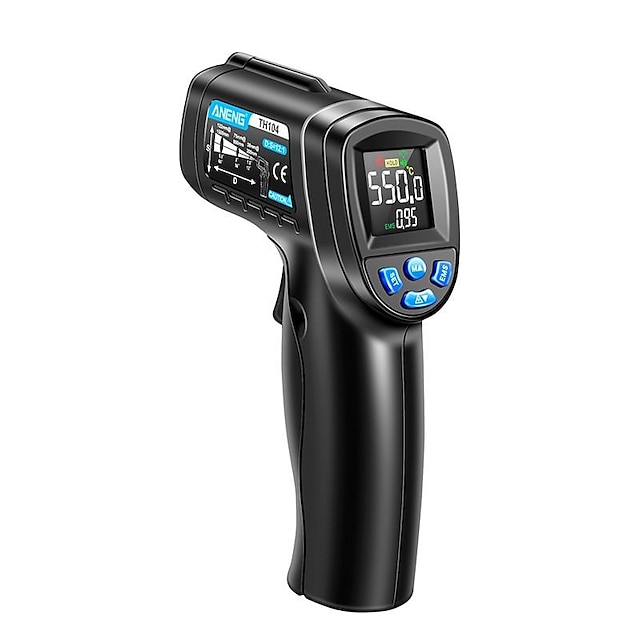  1 stk -50c-550c (-58f-1022f) berøringsfri digitalt infrarødt termometer pistol temperaturmåler lcd-skjerm pyromet (uten batteri)