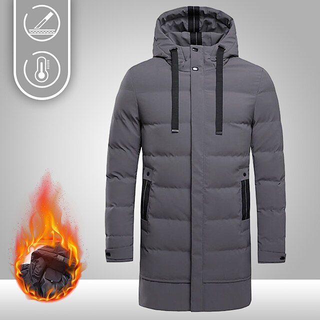 Men's Puffer Jacket Hoodie Jacket Hiking Windbreaker Winter Outdoor