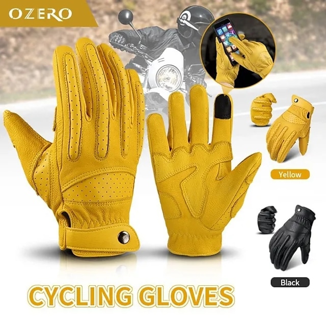  OZERO New Men Motorcycle Gloves Touchscreen Riding Racing Gloves Full Finger Breathable Non-slip Motocross Guantes Gloves