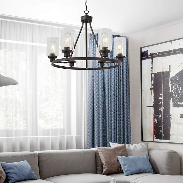  Farmhouse Chandelier 6 Light 25