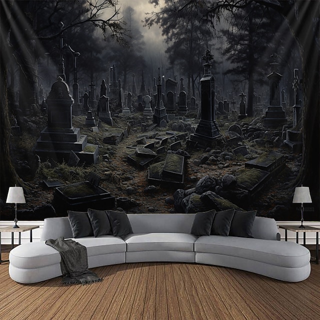  Begraafplaats Hanger Wandtapijt Grote Tapisserij Muurdecoratie Foto Achtergrond Deken Gordijn Thuis Slaapkamer Woonkamer Decoratie