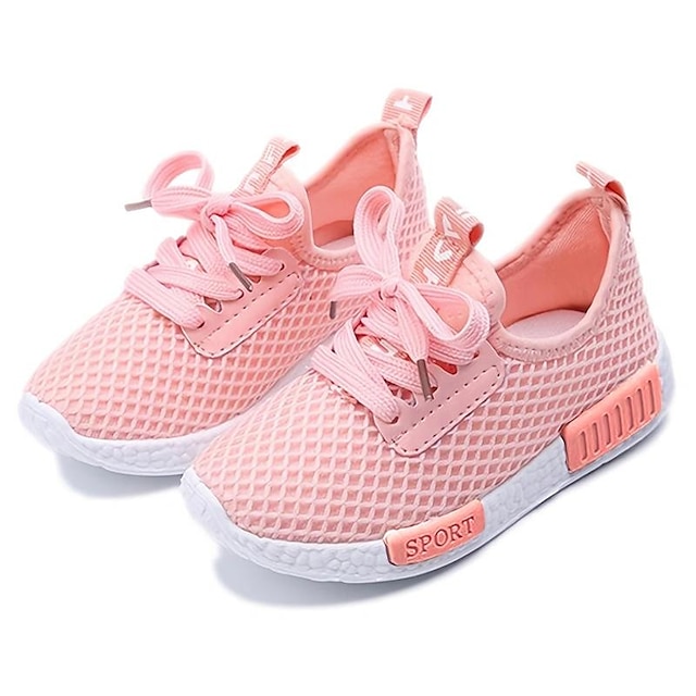  Boys Girls' Sneakers Daily Casual Breathable Mesh Non-slipping Big Kids(7years +) Little Kids(4-7ys) School Walking White Pink Summer Spring Fall