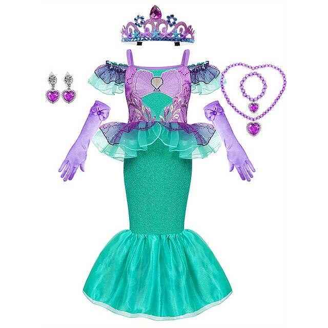 The Little Mermaid Little Mermaid Mermaid Tail Aqua Princess Dress