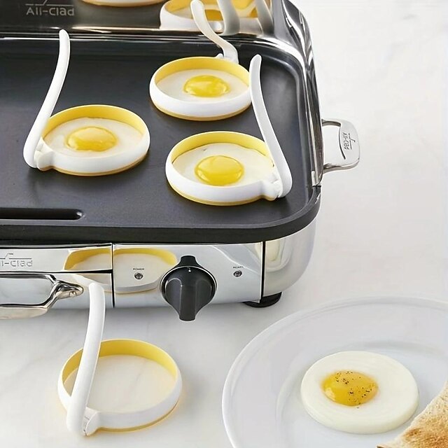 2pcs Silicone Egg Rings Pancake Molds Set Silicon Egg Shaper Form For