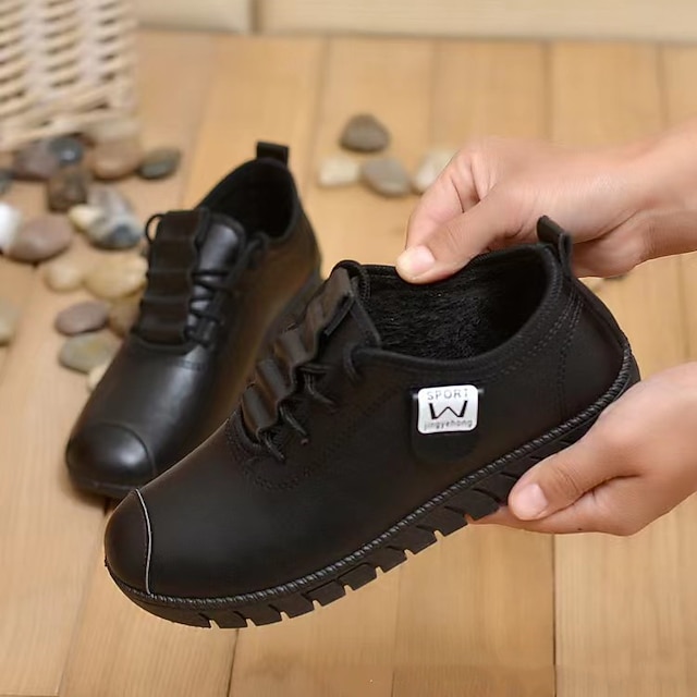  Damskie Adidasy Buty płaskie Wsuwane Prezenty walentynkowe Rozmiar plus Miękkie buty Walentynki Codzienny Jednokolorowe Zima Płaski obcas Okrągły palec u nogi Elegancja Codzienny Wygoda Spacery PU