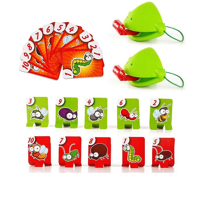  Frog Mouth Tongue Board Game Toys Blowing Music Chameleon Lizard Mask Parent-child Puzzle Game Props