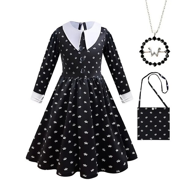 Wednesday Addams Addams family Wednesday Dress Bag Girls' Movie Cosplay