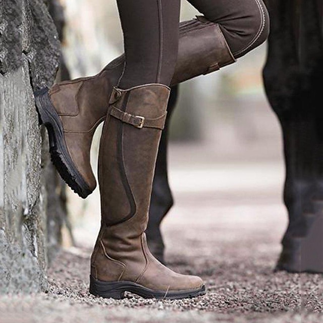 Women's Unisex Boots Biker boots Riding Boots Outdoor Daily Solid ...