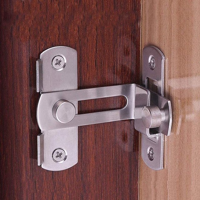  zăvor glisant pentru ușă rabatabilă zăvor din oțel inoxidabil la 90 de grade încuietoare ușii de siguranță încuietoare ușii curbate în unghi drept