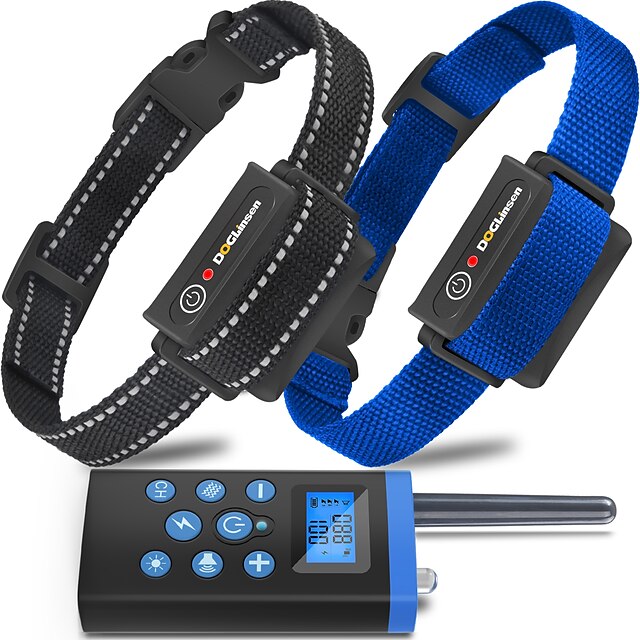  Dog Shock Collar Dog Training Collar with Remote Waterproof Electric Dog Collar with Beep Vibration Shock Light and Barking Mode Suitable for Large Medium Small Dogs and Puppy