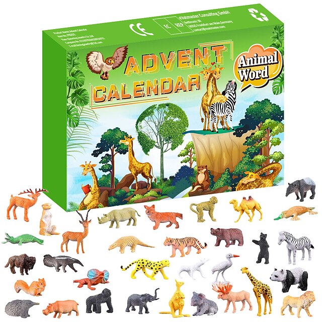 24 Day Animal Toy Advent Calendar Christmas Advent Calendar 2025 Christmas Countdown Calendar Gift for Girls and Boys 8