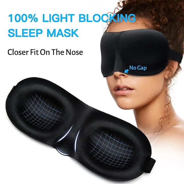  1kpl 3d-unimaski sidottu silmäsuojus nukahtamisapuaine pehmeä muistivaahto-silmänaamari nukkumiseen matkapeitto kevyt silmäsuoja