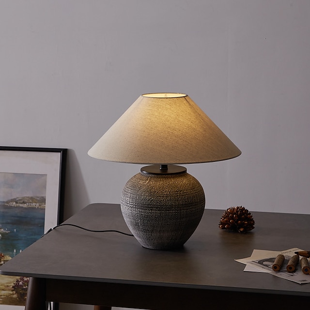  bordlampe kreativ keramisk sengebordslampe moderne minimalistisk sengebordslampe soveværelse stue arbejdsværelse sengelampe dekorativ lille bordlampe sengelampe 110-240v