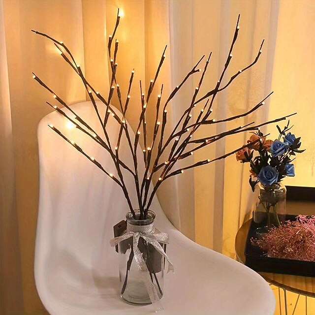 Warm White Led Branch Light, Battery Operated Lighted Branches Vase