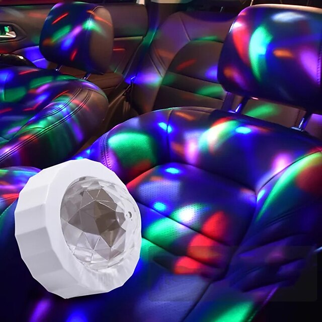  Wireless Car Interior Atmosphere Light Mini Disco Ball Disco Ball Light DJ Light RGB Night Club Sound Activated Party Lights