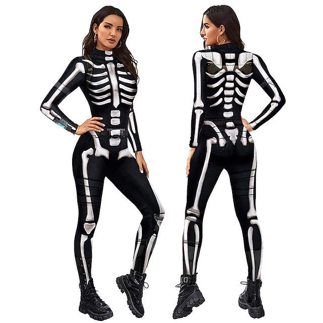Carnival Costume Full Body Suit 2026 Skeleton Skull Carnival Cosplay ...