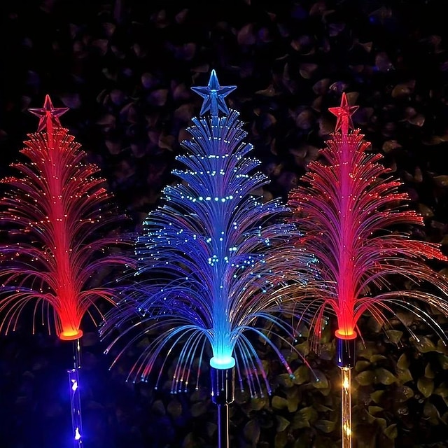 7 Color Changing Solar Christmas Tree Lights - Waterproof Outdoor Solar ...