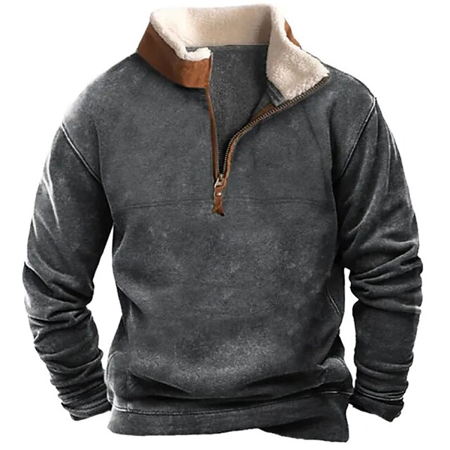 Herren Fleece-Pullover Mit 1/4 Reißverschluss & Stehkragen – Warm, Atmungsaktiv, Für Sport & Alltag