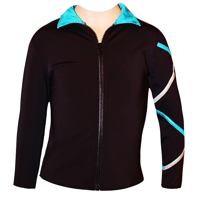 Figure Skating Fleece Jacket Women's Girls' Ice Skating Jacket Top Pink Blue Stretchy Training Competition Skating Wear Thermal Warm Classic Long Sleeve Ice Skating Figure Skating3