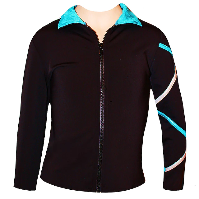 Figure Skating Fleece Jacket Women's Girls' Ice Skating Jacket Top Pink Blue Stretchy Training Competition Skating Wear Thermal Warm Classic Long Sleeve Ice Skating Figure Skating3