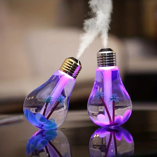 1 Stück 400 ml bunte Blasenlampe tragbarer Mini-Luftbefeuchter – kleiner persönlicher USB-Desktop-Luftbefeuchter mit kühlem Nebel für Schlafzimmer, Reisen, Büro und Zuhause
