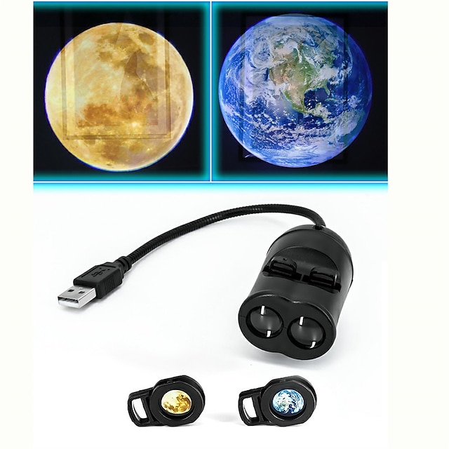  USB Galaxy Lamp Projector Double 6 Mode Star Lens Led Newest Globe Star Moon Night Light for Home Decoration Car Ambient Light