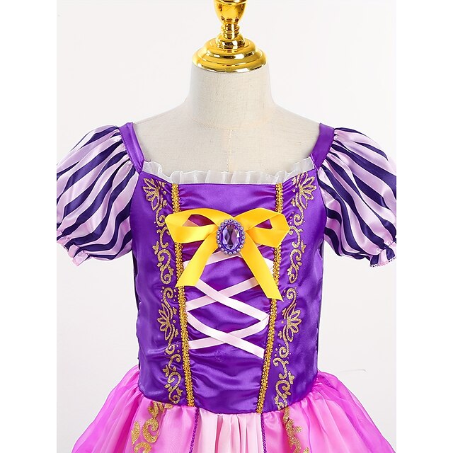 Rapunzel Fairytale Princess Flower Girl Dress Theme Party Costume Tulle 