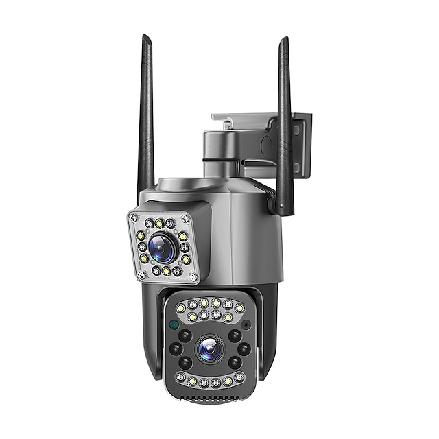  Caméra ip sim 4g double objectif 4mp 2k wifi, caméra de sécurité extérieure, mini zoom 10x, vidéosurveillance 1080p, webcam
