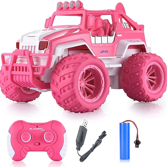  Véhicule tout-terrain télécommandé rose pour fille, voiture télécommandée surdimensionnée, voiture d'escalade, jouet pour enfants, cadeau, 112