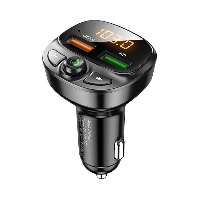  NEW QC 3.0 Dual USB Charger Car Bluetooth 5.0 Fm Transmitter MP3 Player Car Kit TF Card Car Quick Charge Adapter Handsfree Calling