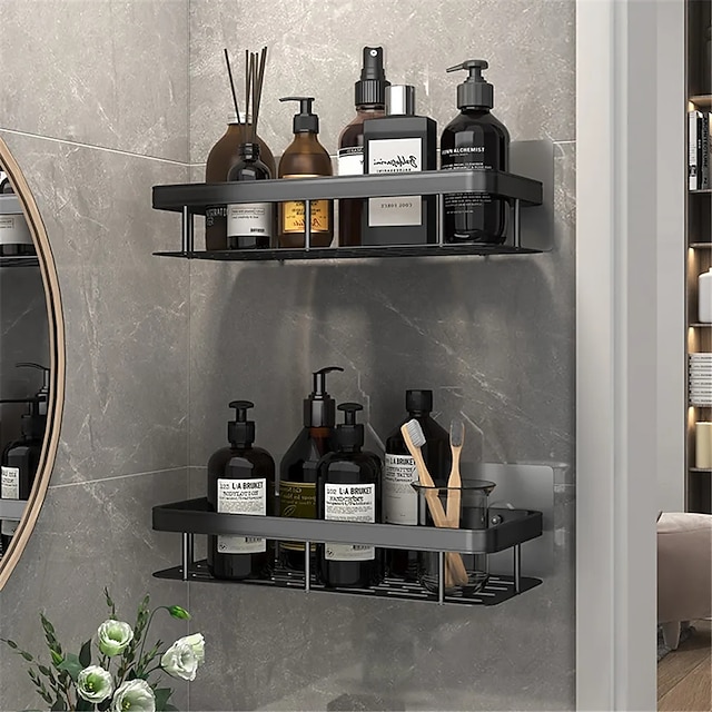 1 st badkamer plank keuken organizer aluminium shampoo rek douche plank badkamer accessoires geen boor plank