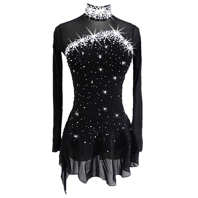 Sparkling Figure Skating Women's Girls' Long Sleeves Skating Training Dress main image 1