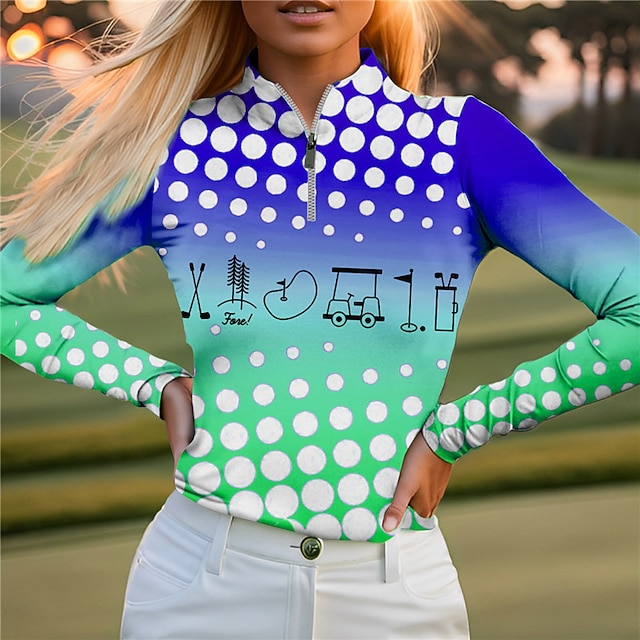 Women's Polo Shirt Funny Golf Shirt Breathable Quick Dry Moisture