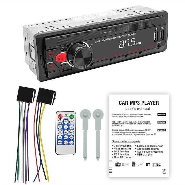  Car Radio 1 Din With Bluetooth Automotive Sound MP3 Player FM Multilaser Autostereo Auto Radios Multimedia Stereo