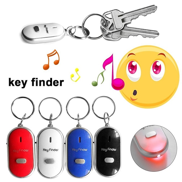  led whistle key finder που αναβοσβήνει ηχητικό σήμα ελέγχου συναγερμού anti-lost key locator finder tracker with key ring