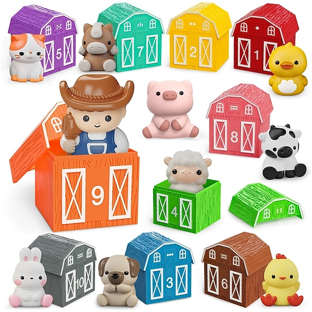  Montessori Teaching Aids Rainbow House Family Color Classification Counting Early Childhood Education Baby Toys