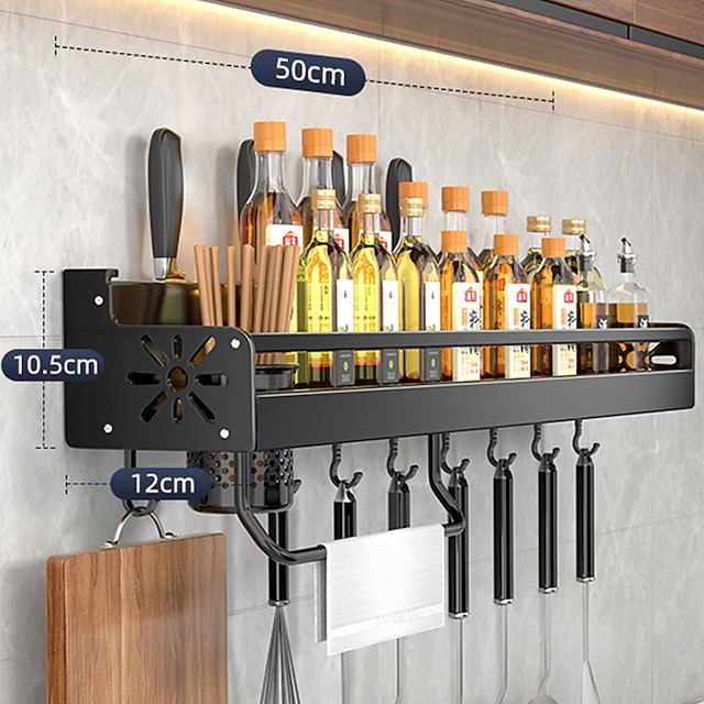 1pc Seasoning Rack With Hook, Kitchen Storage Rack, Multifunctional ...