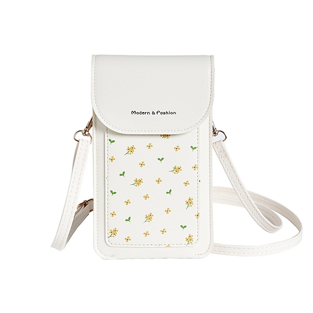  Женская сумка-мессенджер для девочек, цветочный узор, сенсорный экран, сумки для телефона, женская сумка через плечо из искусственной кожи, маленькие сумки через плечо, сумки