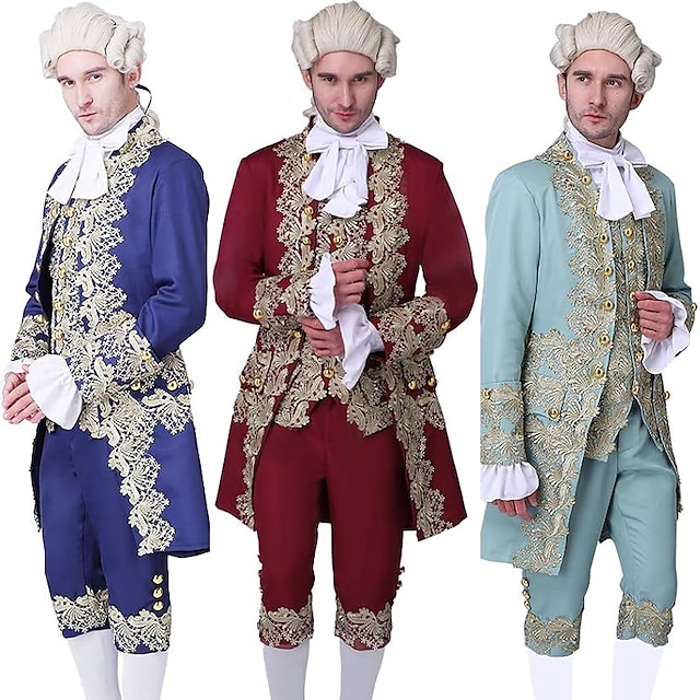  Rococò Barocco Vittoriano Completi Per uomo Halloween Prestazioni Feste Mascherata Cappotto