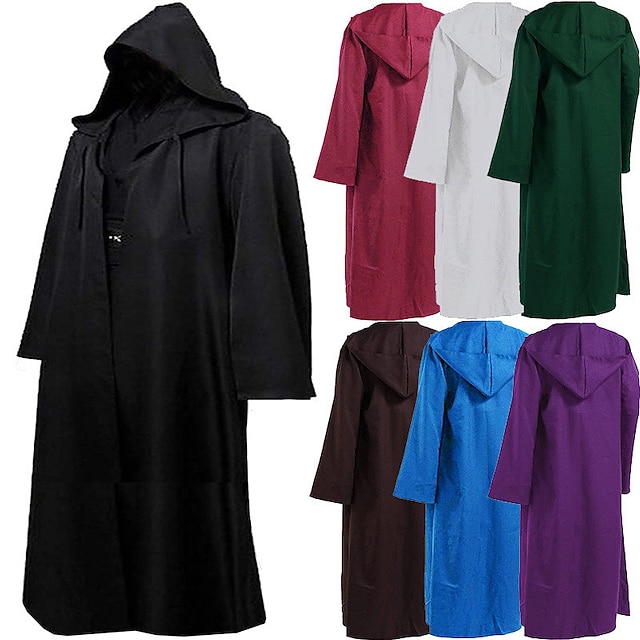  Men's Trench Coat Poncho Hooded Cloak Party Outdoor Fall & Winter Polyester Outerwear Clothing Apparel Fashion Streetwear Plain Hooded Open Front