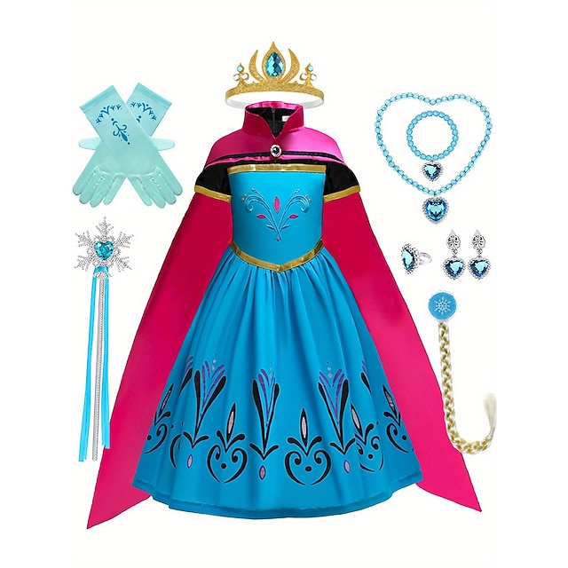  Frozen אגדה נסיכות אנה שמלת ילדה פרח תחפושת מסיבת נושא שמלות טול קוספליי תחפושות משחק של דמויות מסרטים for בנות בגדי ריקוד ילדים קרנבל נשף מסכות