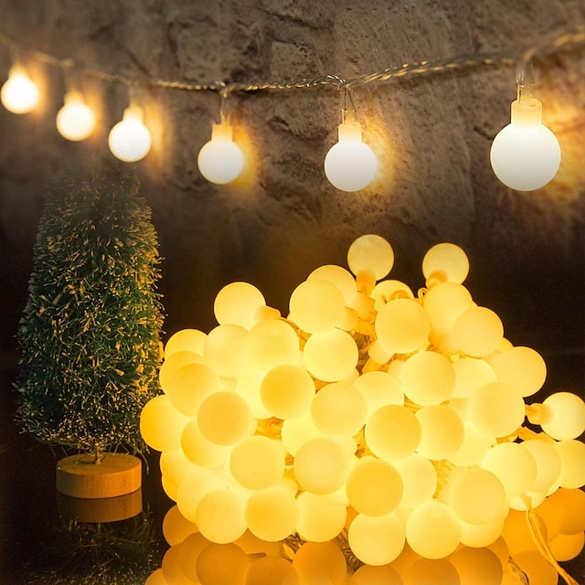  Stringa di luci a led da 3 m, 20 mini palline a led, luce fata per matrimoni, feste, feste all'aperto, decorazione da cortile, lampada alimentata tramite USB