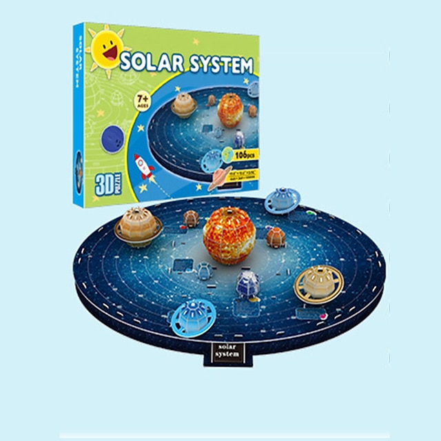  Science Popularization 3D Puzzle STEM Science Education Solar System Eight Planets Space Planet Assembly Toy Model