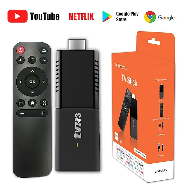  Global Version TVR3 H313 TV Stick 1080P 4K Android 10 2GB RAM 8GB ROM Wifi HDMI compatible TV Screen Projector Smart TV Dongle