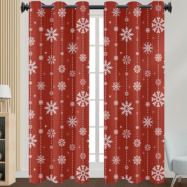 Red Christmas Curtains Panels For Bedroom Home Decor Christmas Series   Ssykev1695261713993 