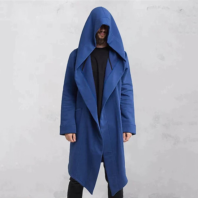  Homens Casaco impermeável Capa com Capuz Ao ar livre Roupa Diária Outono & inverno Poliéster agasalhos Roupa Moda Roupa de rua Tecido Bolsos Com Capuz