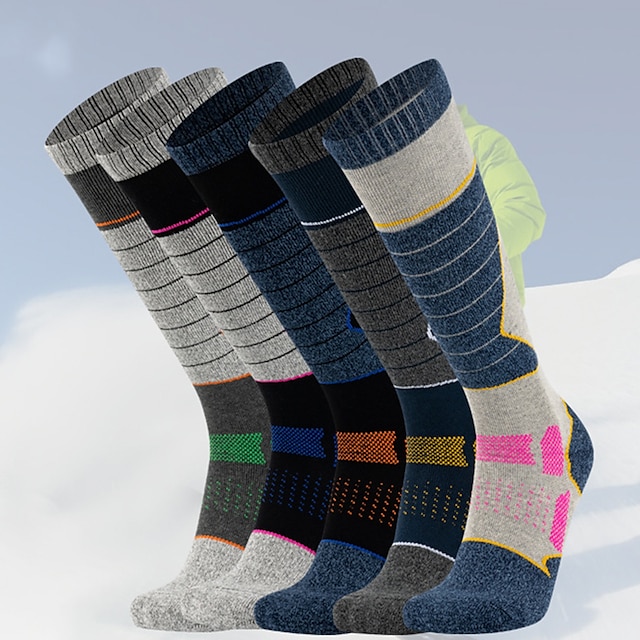  Men's Women's Ski Socks Outdoor Winter Anti-Slip Thermal Warm Sweat-Wicking Snow Suit for Skiing Camping / Hiking Snowboarding Ski