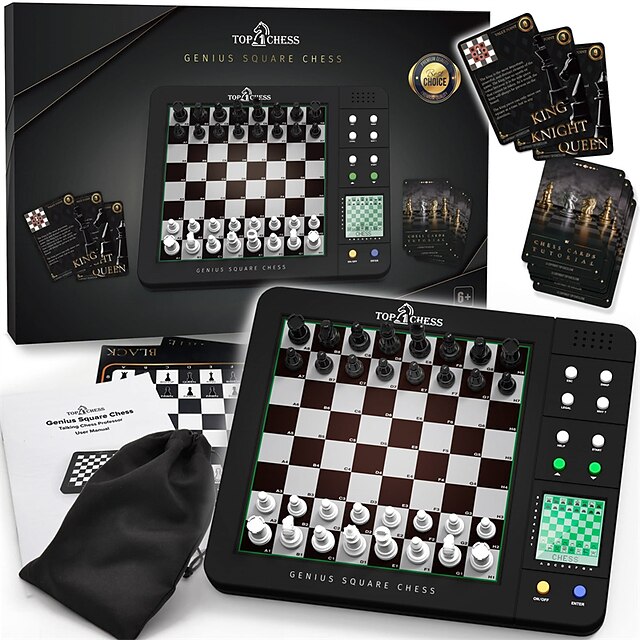  TOP 1 CHESS Board Electronic Chess Games Talking Coach Electronic Chess Board with Multi-Level Skills Best Electronic Chess Set for Players of All Levels Ages Kids and Adults