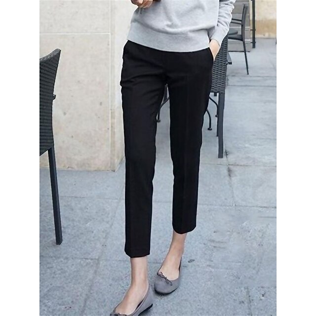 Women‘s Dress Work Pants Skinny Cropped Pants AnkleLength Micro